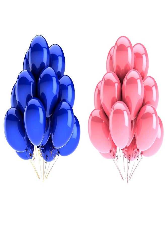 Vail Creations بالونات معدنية مقاس 10 بوصات من إنتاج شركة Vail Creations، صنع في الهند، لتزيين حفلات أعياد الميلاد/حفلات الذكرى السنوية (أزرق، وردي، عبوة من 50 بالونًا). - Image 1